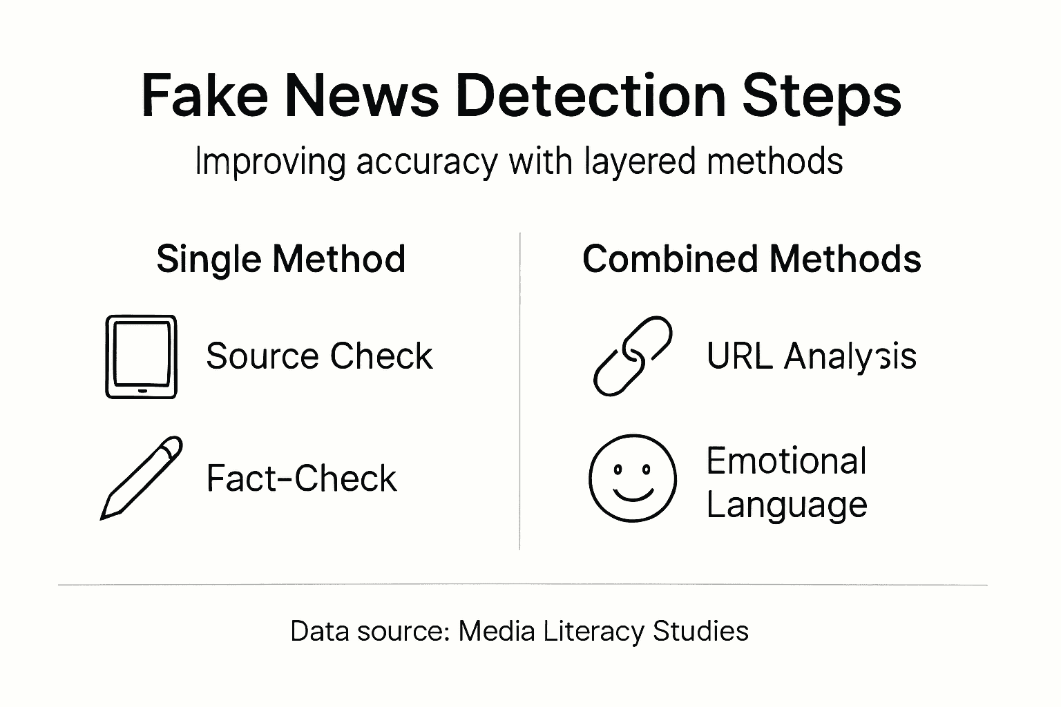 Infographic outlines fake news detection steps