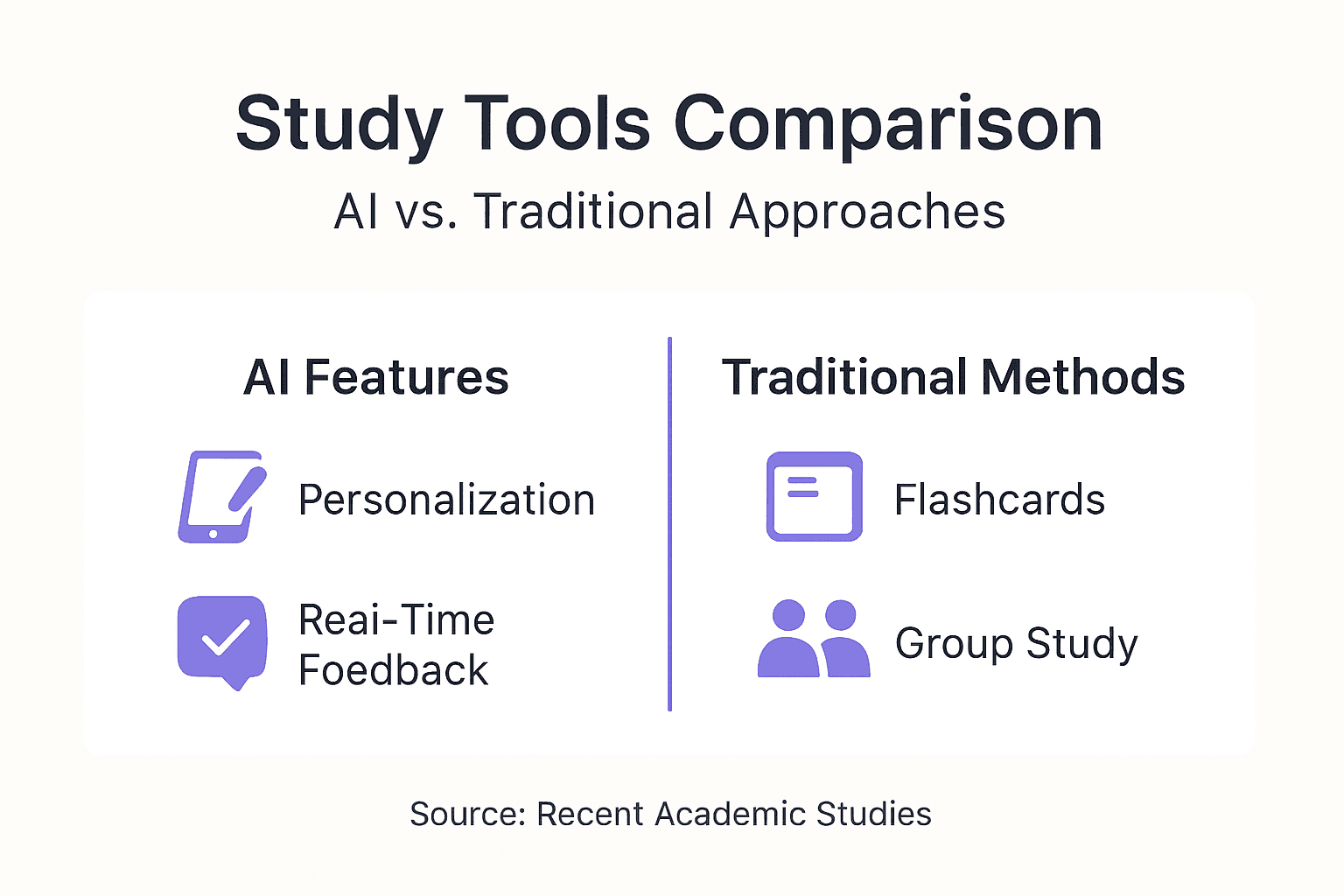 Infographic compares AI and traditional study tools