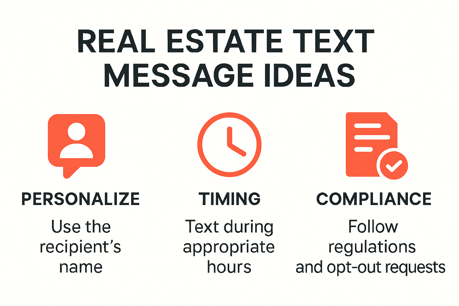 Infographic of real estate text message ideas and best practices