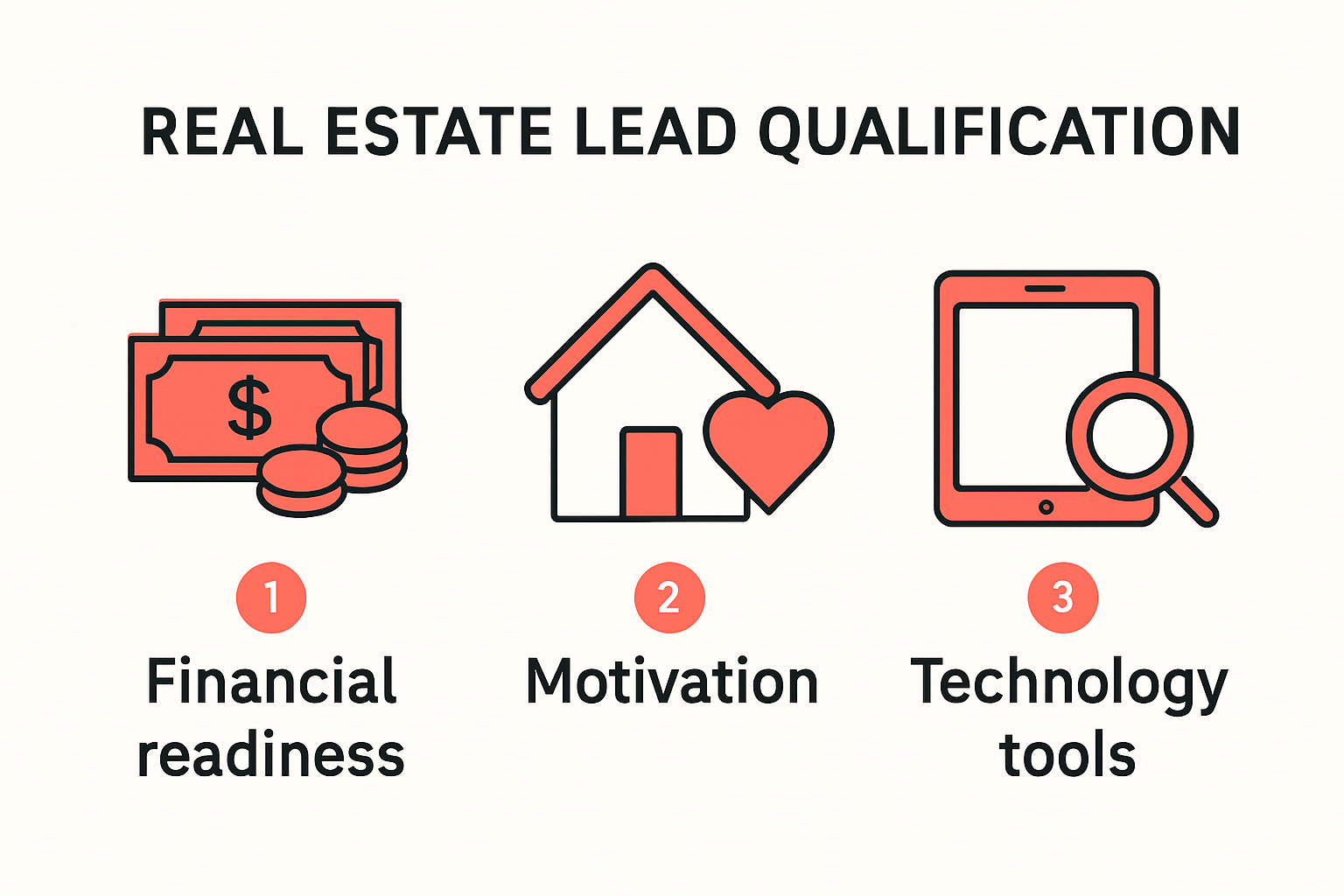 Infographic showing real estate lead qualification steps