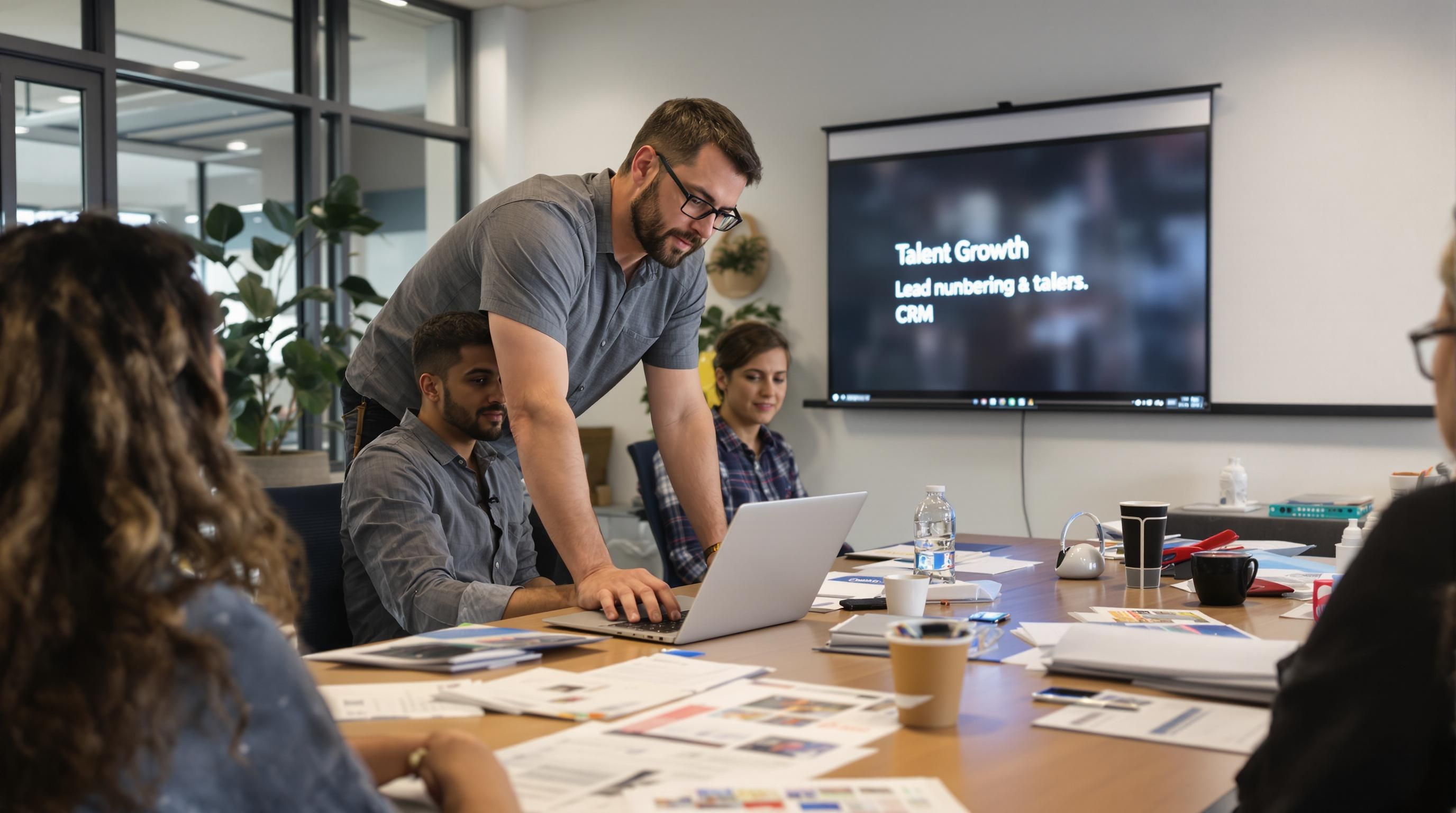 Real estate team in active training and mentorship session focused on talent growth