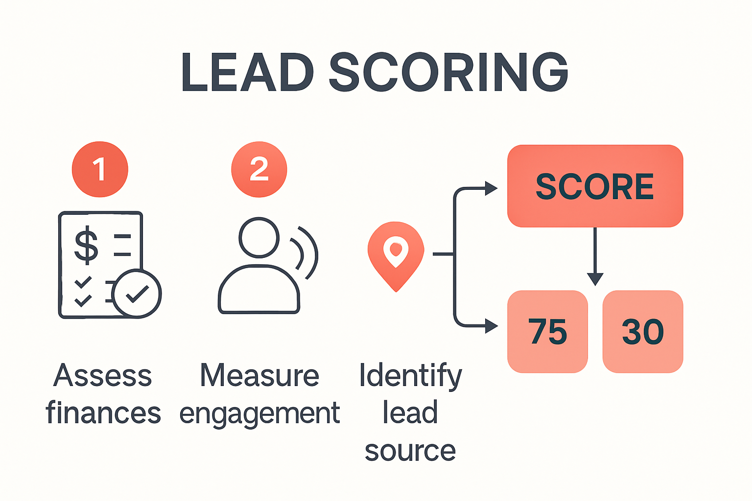 Infographic showing real estate lead scoring steps