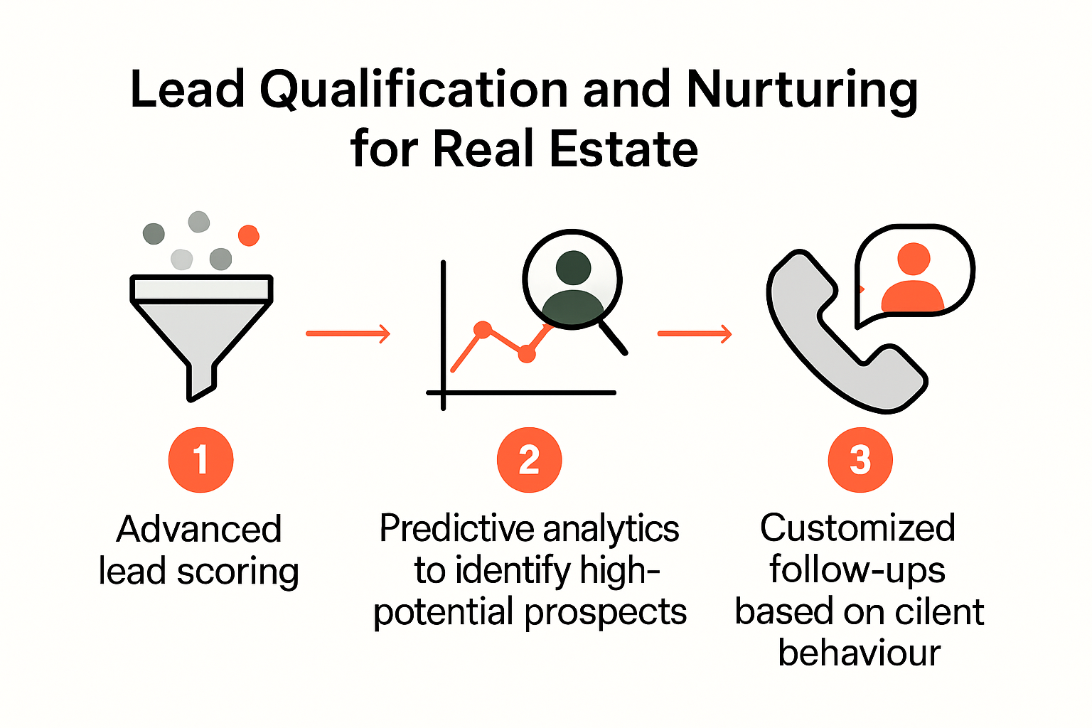 Real estate lead qualification and nurturing process infographic