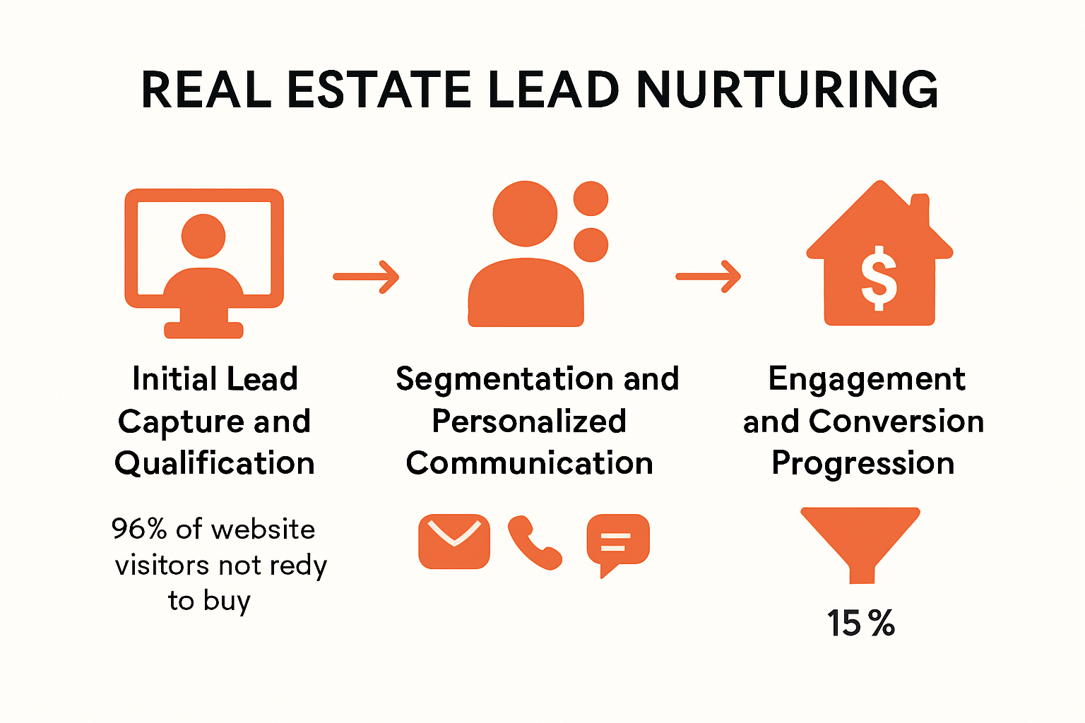 Infographic of real estate lead nurturing stages