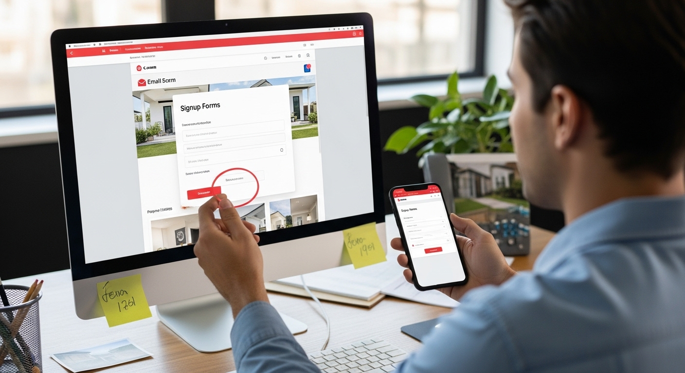 signup form real estate website