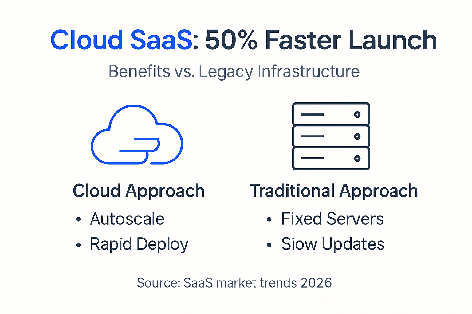 Infographic comparing cloud SaaS and legacy approaches