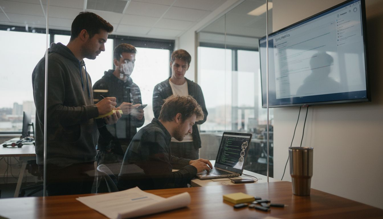 Startup cross-functional SaaS team working