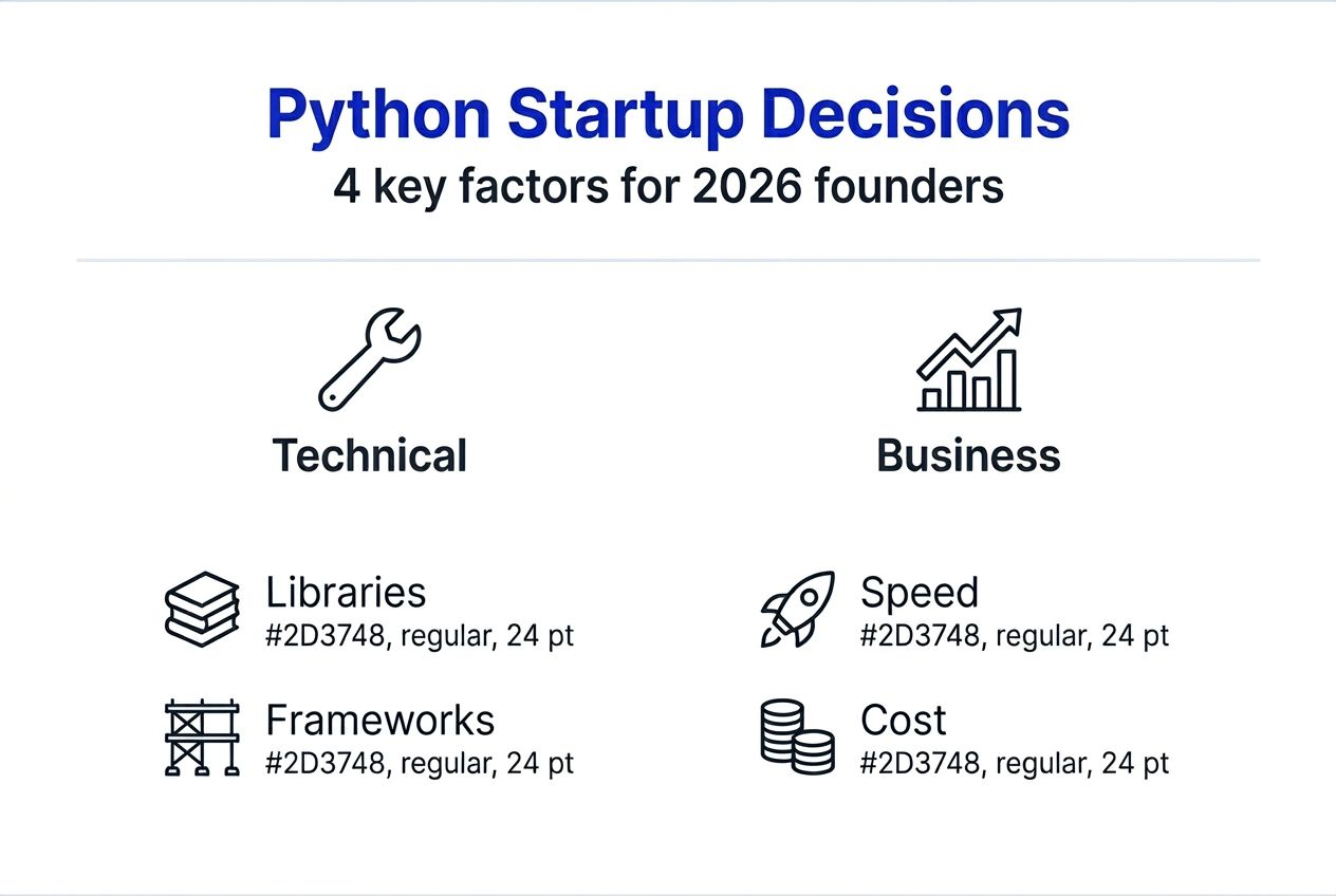 Infographic of Python startup decision factors