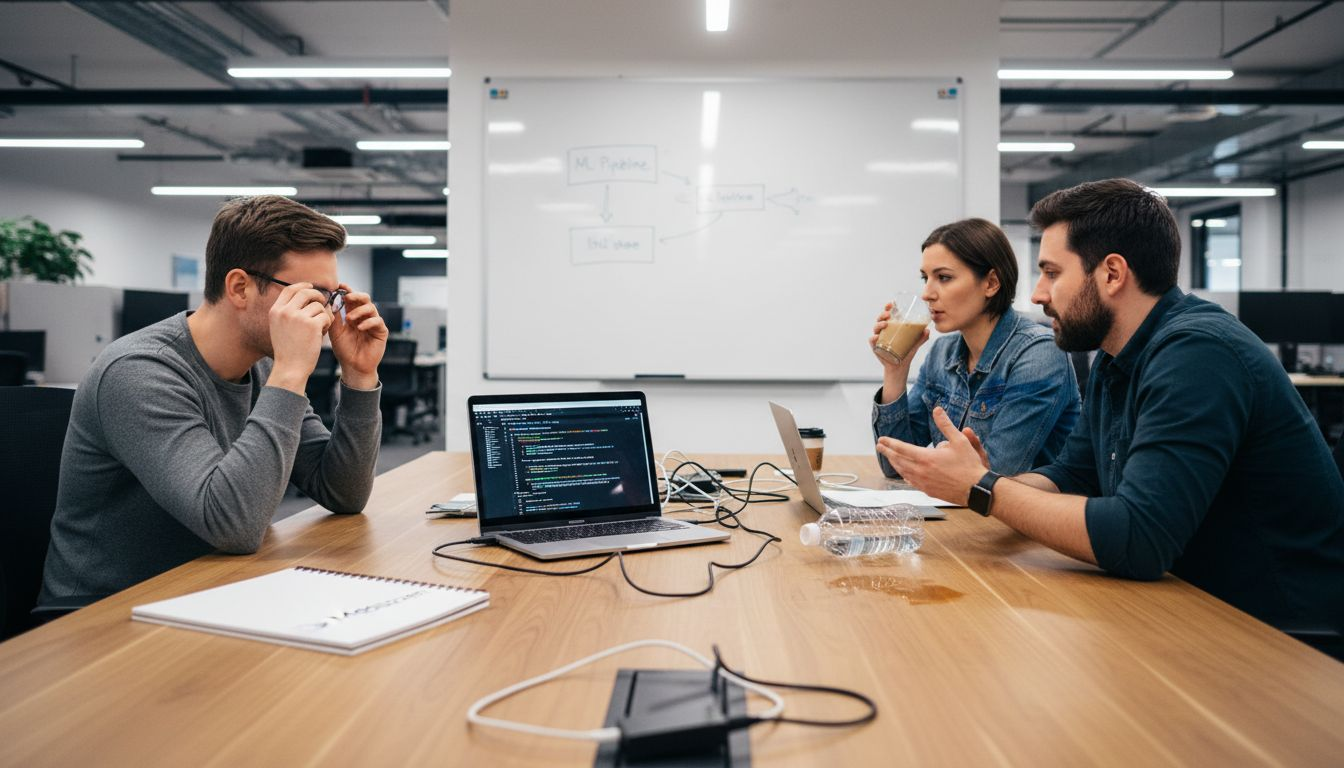 Engineers collaborating on AI features with Python