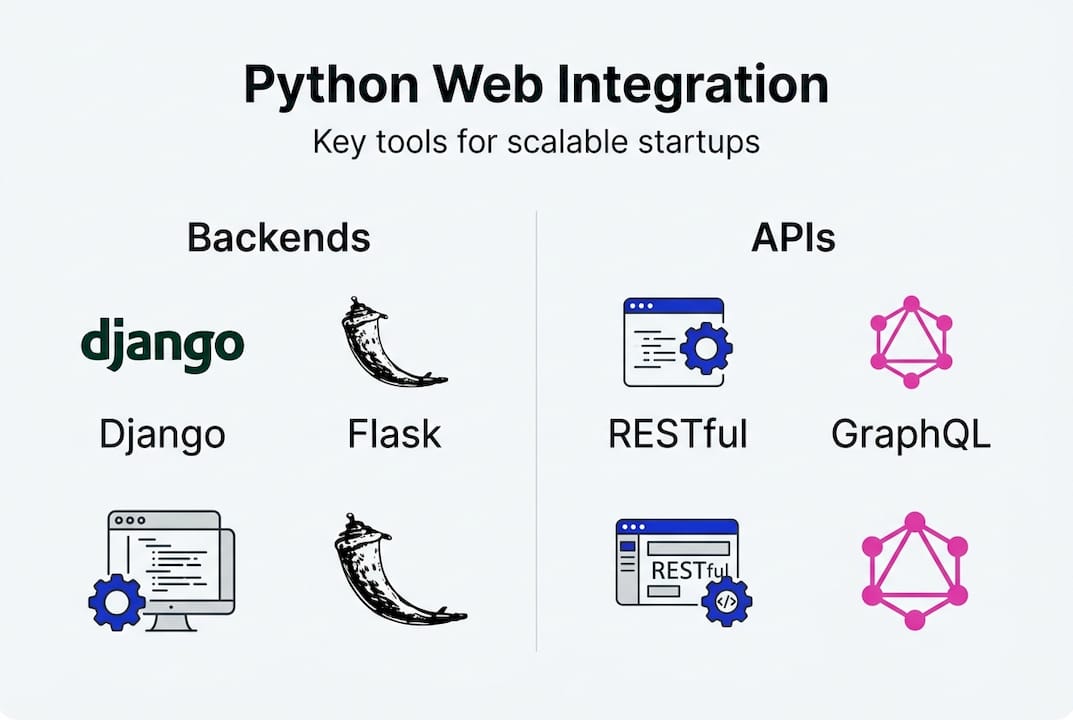Infographic showing Python web integration tools