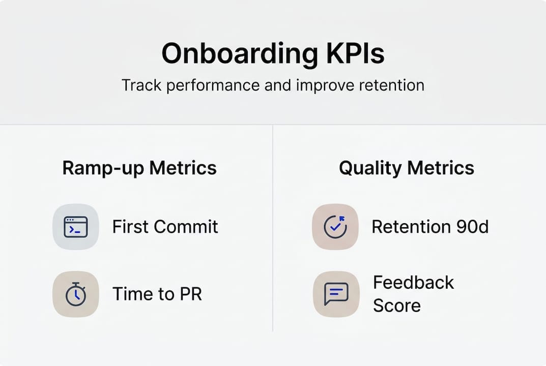 Infographic visualizing onboarding KPIs and metrics