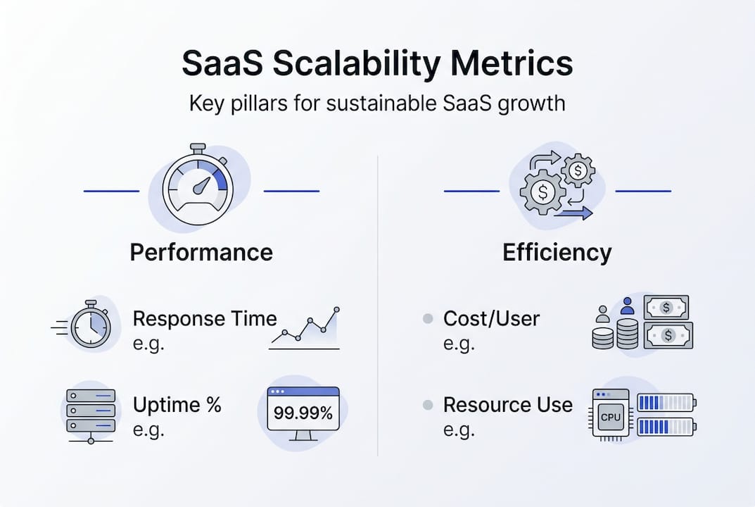 Infographic of SaaS scalability key metrics