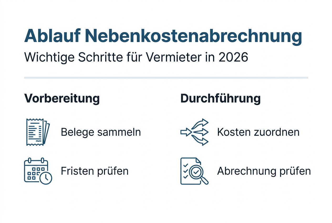 Infografik: So läuft die Nebenkostenabrechnung Schritt für Schritt ab