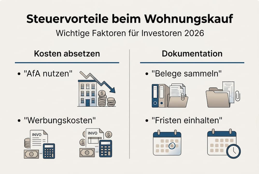 Infografik: Steuerliche Vorteile beim Immobilienkauf – Das Wichtigste auf einen Blick