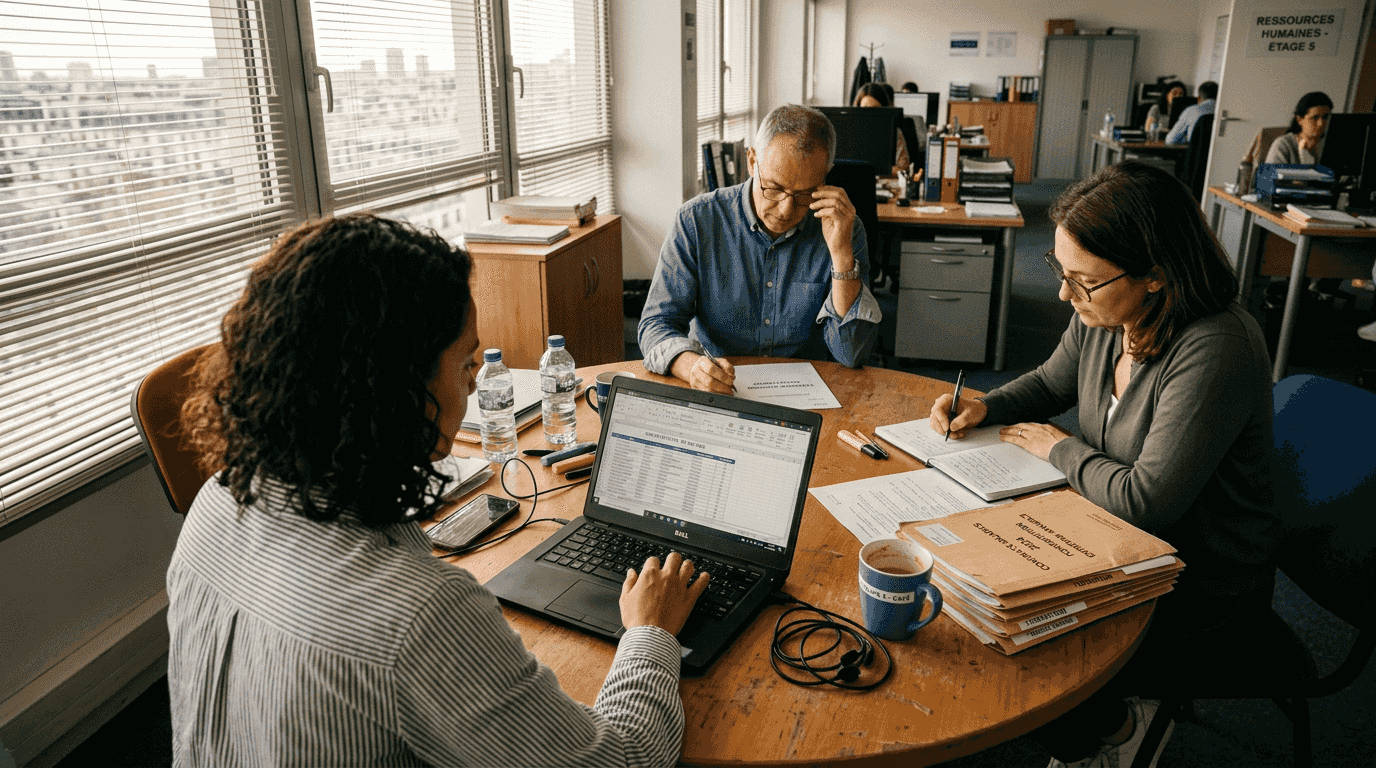 L’équipe RH échange autour de la stratégie de développement des compétences.