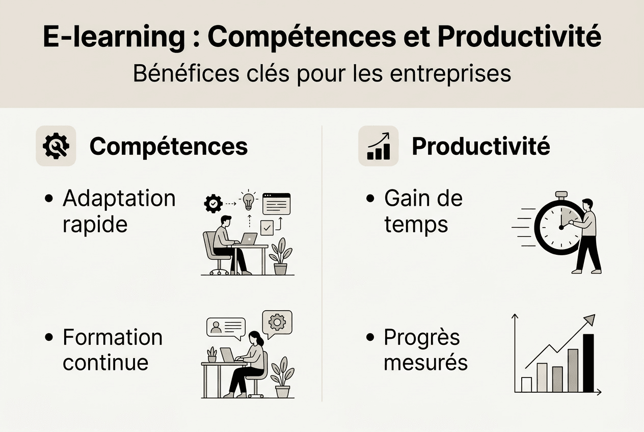 Infographie : comment le e-learning booste la productivité au travail