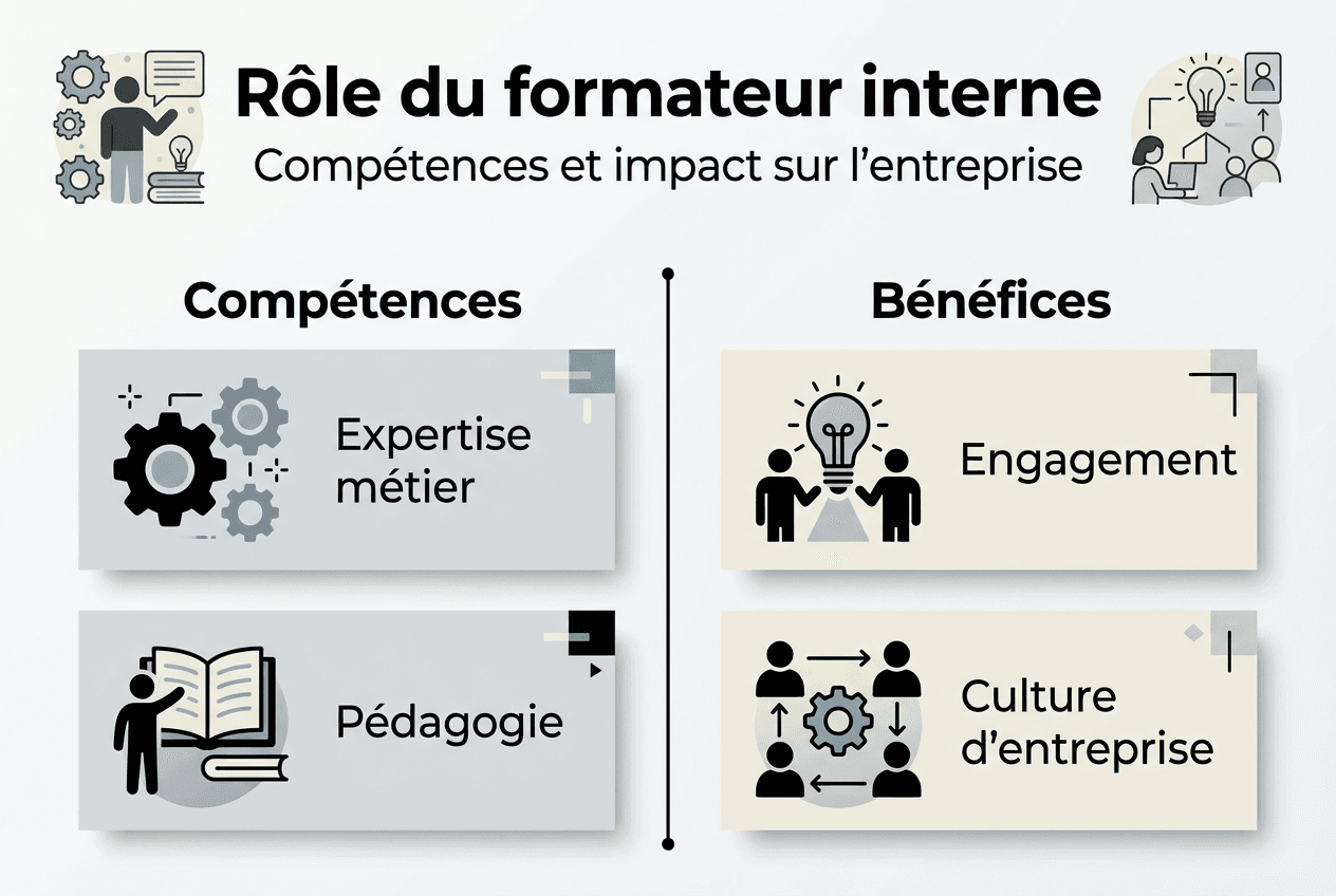 Infographie : quels rôles, quelles compétences et quels avantages offre la formation interne ?