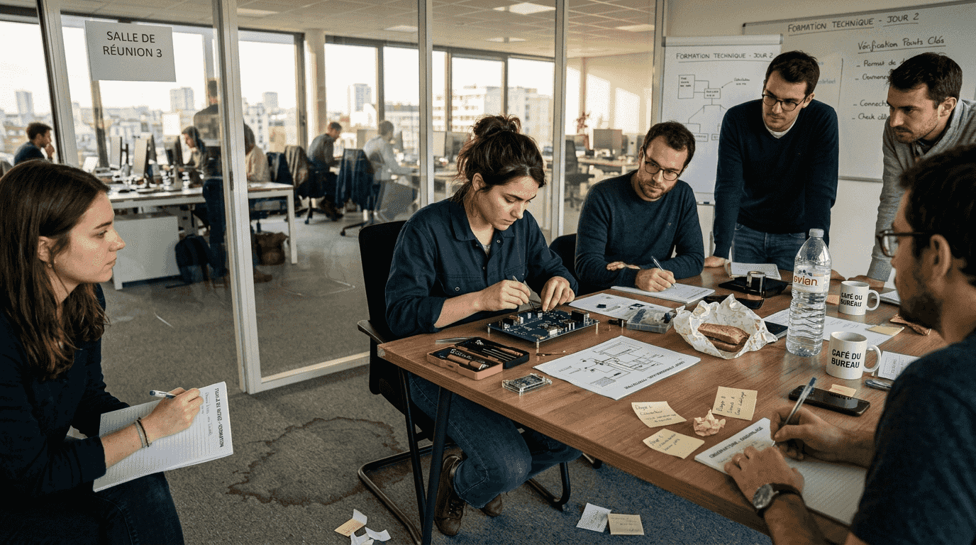 Un collaborateur en pleine mise en pratique de ses compétences sur le terrain