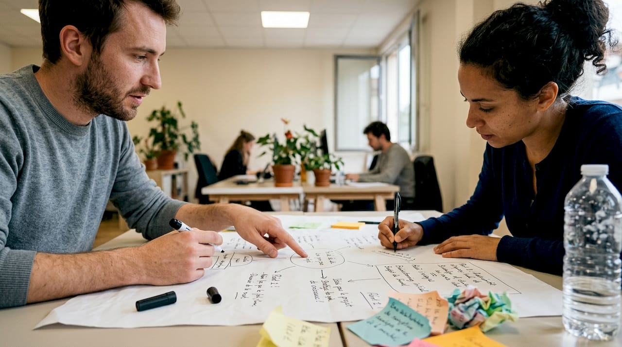 Des apprenants qui alternent travail en groupe et mise en pratique des notions théoriques.