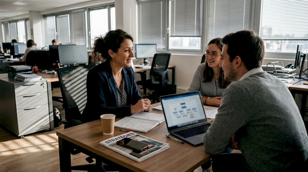 Échange en équipe autour de la formation à l’intelligence artificielle et des enjeux associés