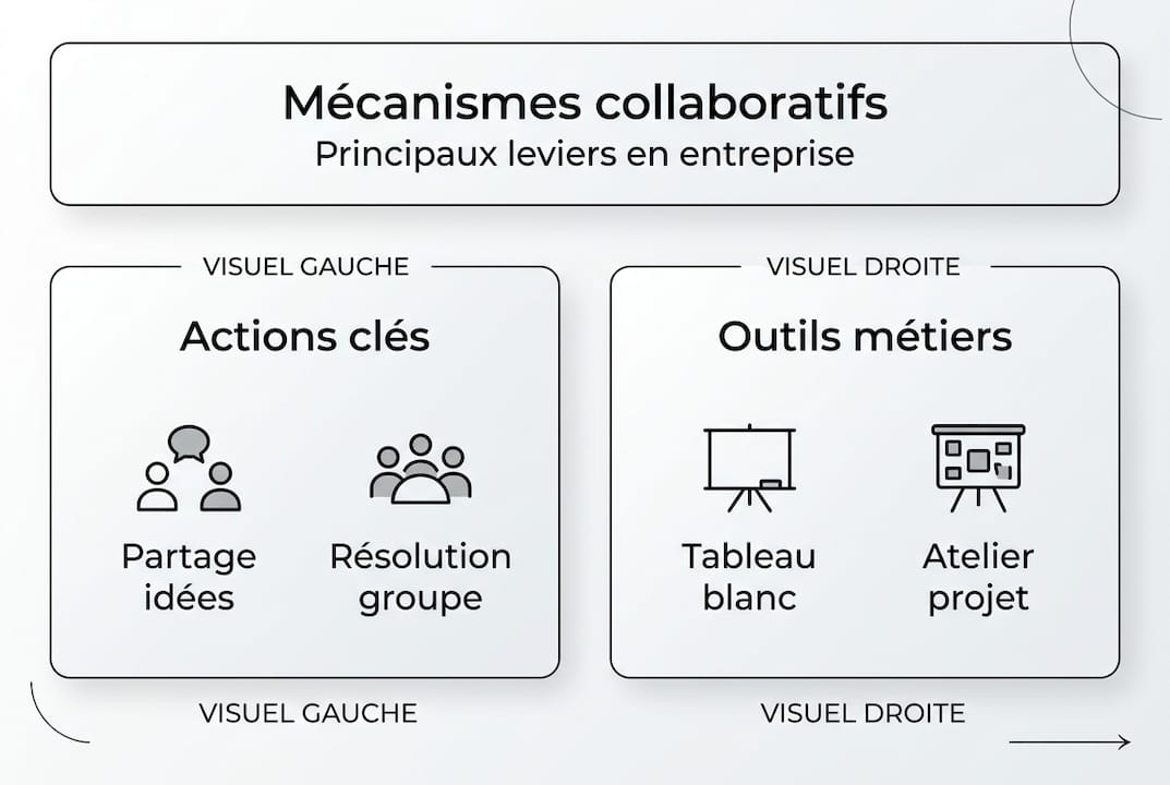 Visuel sur les clés du travail collaboratif en apprentissage