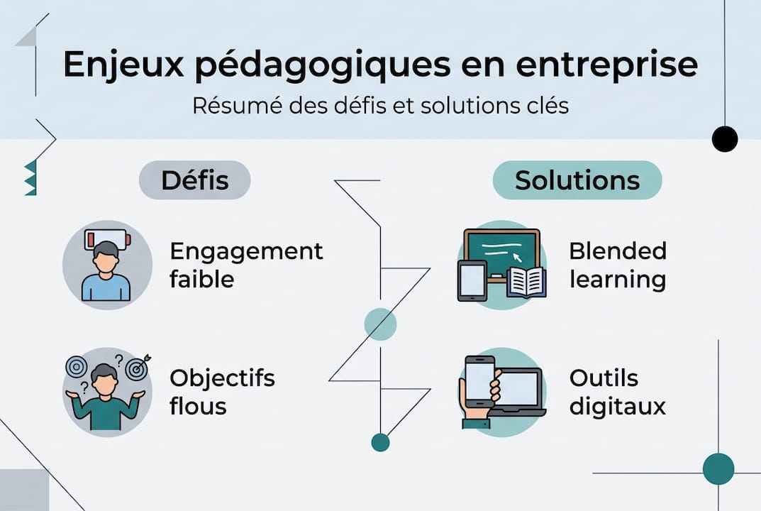 Infographie : les défis et les pistes pour repenser la pédagogie en entreprise