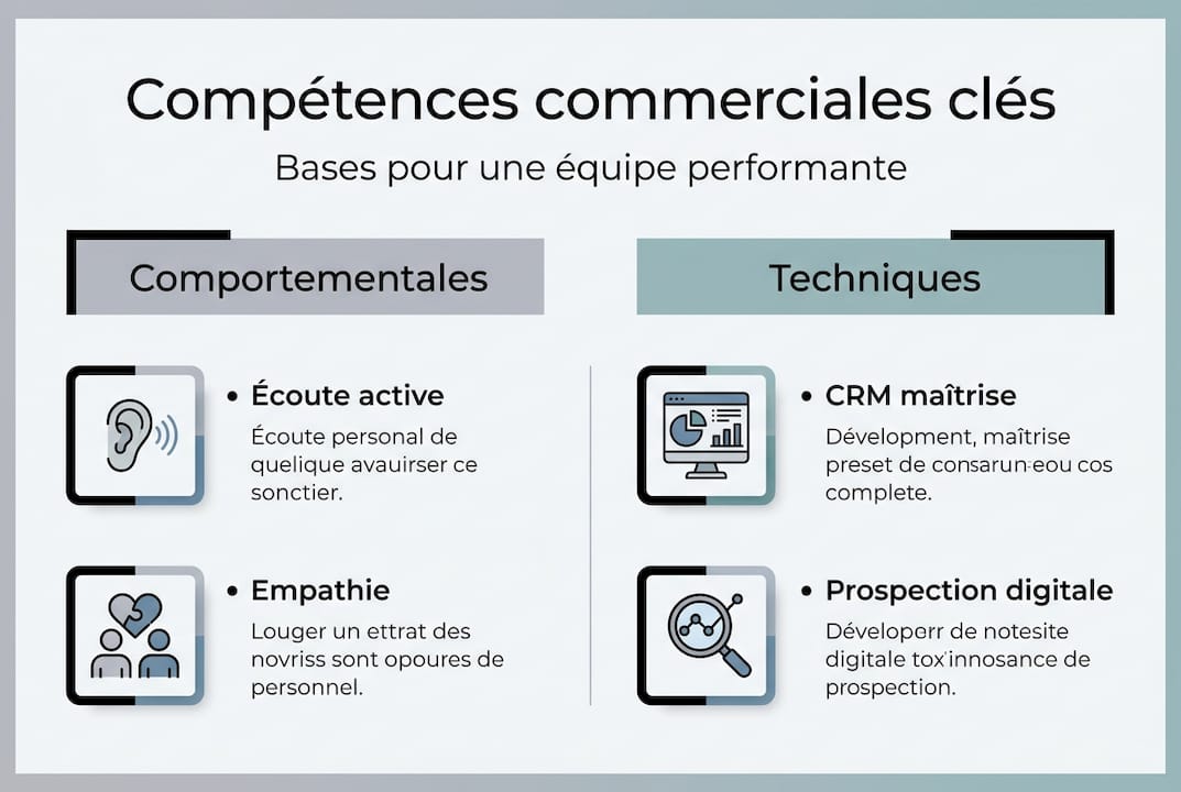 Infographie : les compétences indispensables pour réussir en développement commercial
