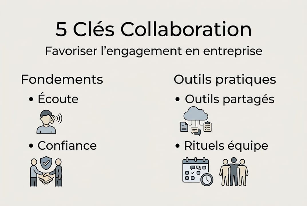 Les points essentiels du management collaboratif en un coup d’œil