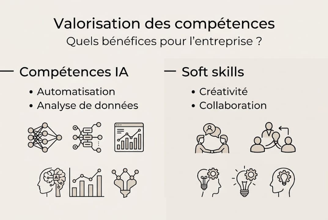 Infographie : comment booster ses compétences en IA et développer ses soft skills