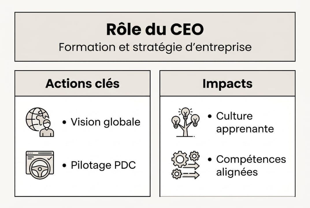 Infographie : le CEO, un acteur clé de la stratégie et de la formation en entreprise