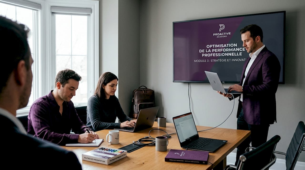 Un formateur initie ses collègues à l’utilisation des outils d’intelligence artificielle.