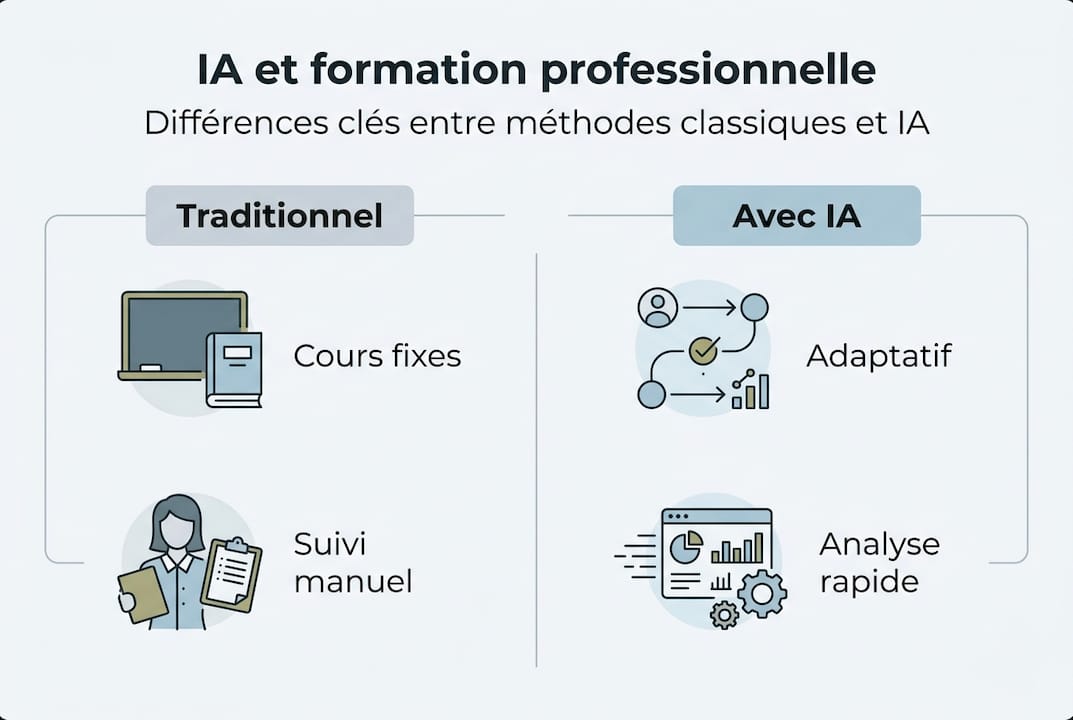 Infographie : l’IA face à la formation traditionnelle