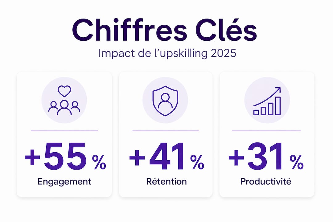 Découvrez en un coup d’œil les chiffres clés sur les bénéfices de la montée en compétences grâce à notre infographie.