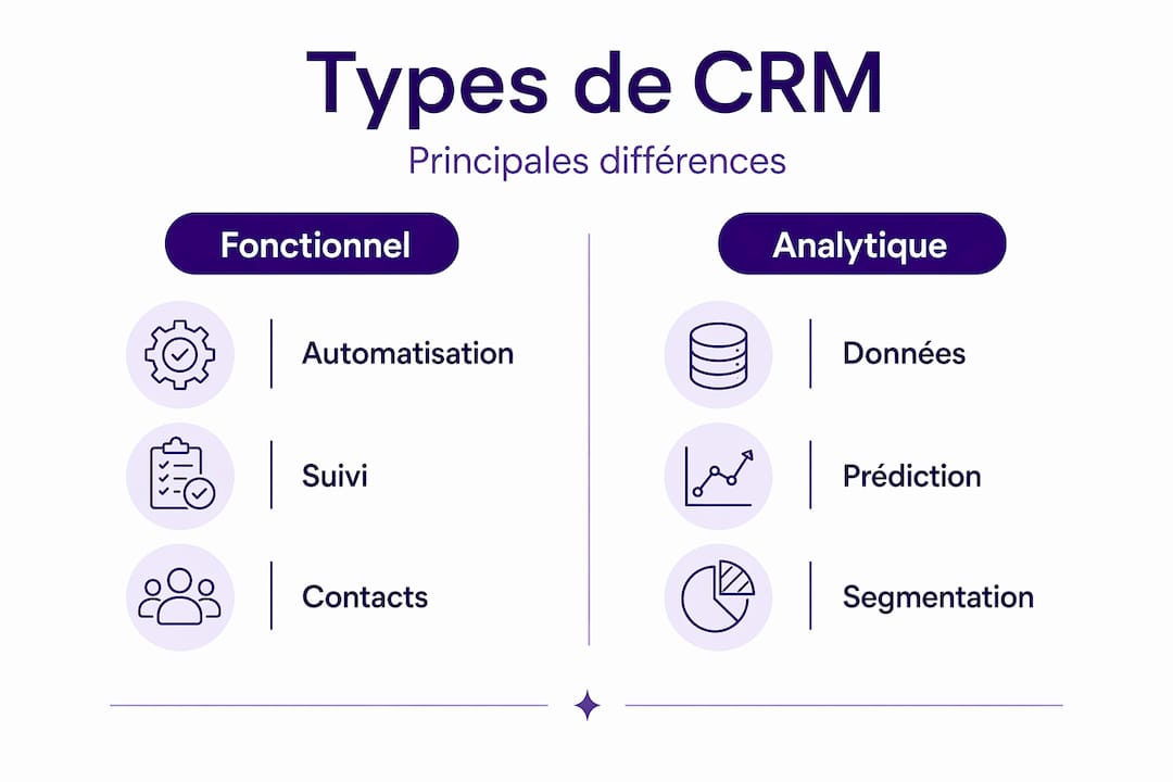 Infographie : les deux grandes familles de CRM passées au crible