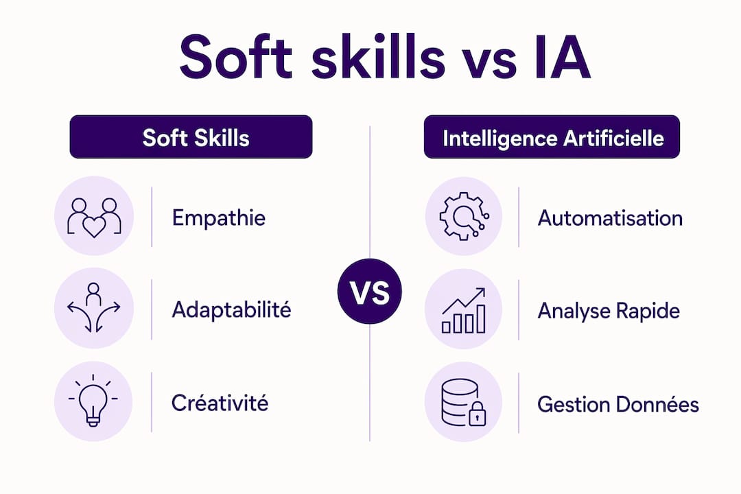 Infographie : les soft skills face à l’intelligence artificielle — quelles compétences pour demain ?