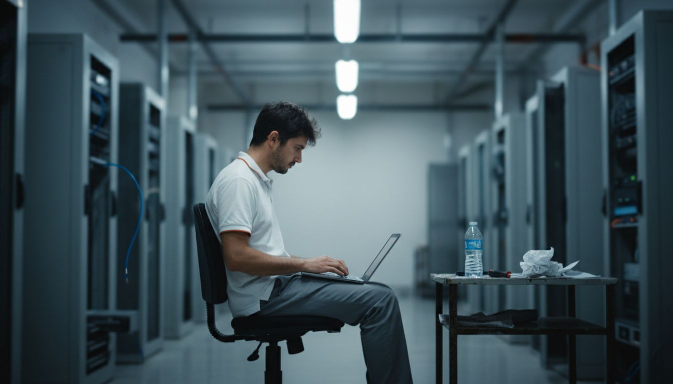 Un especialista supervisa el funcionamiento de la nube desde la sala de servidores.