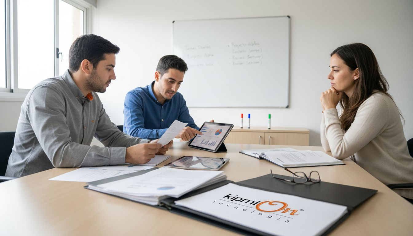 Qué es OpenAI Frontier: el gestor de agentes Un equipo de una pyme trabajando en conjunto y aprovechando las herramientas digitales