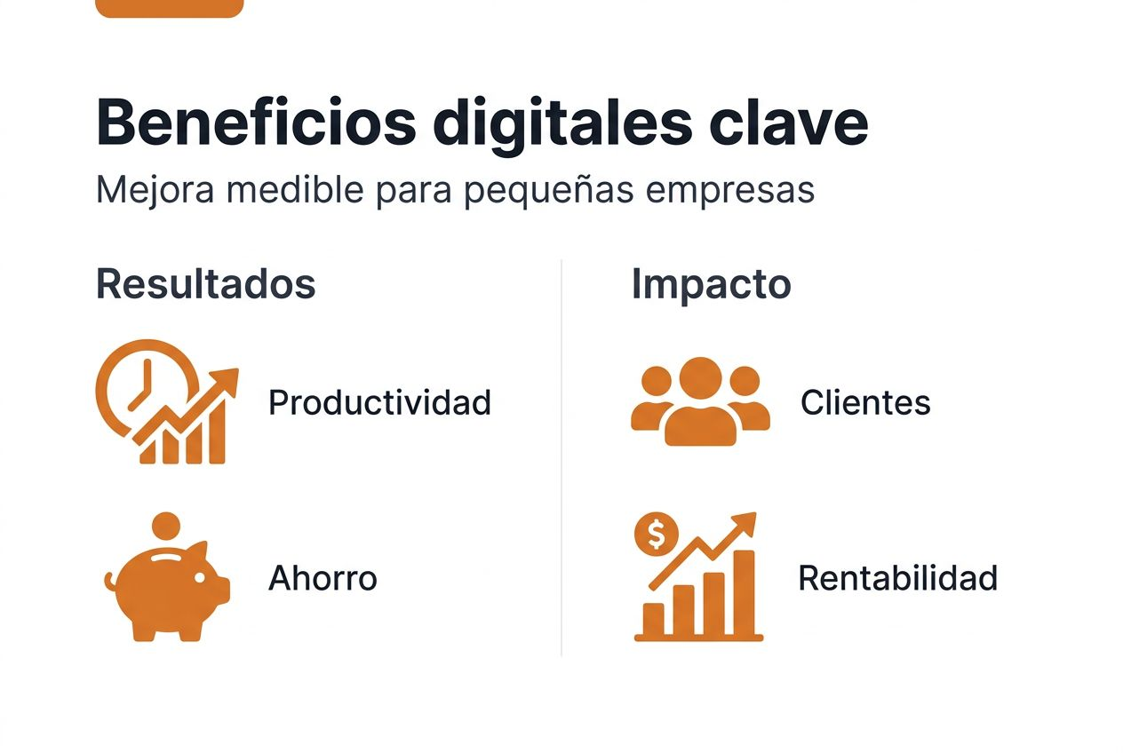 Infografía con las principales ventajas para pequeñas y medianas empresas