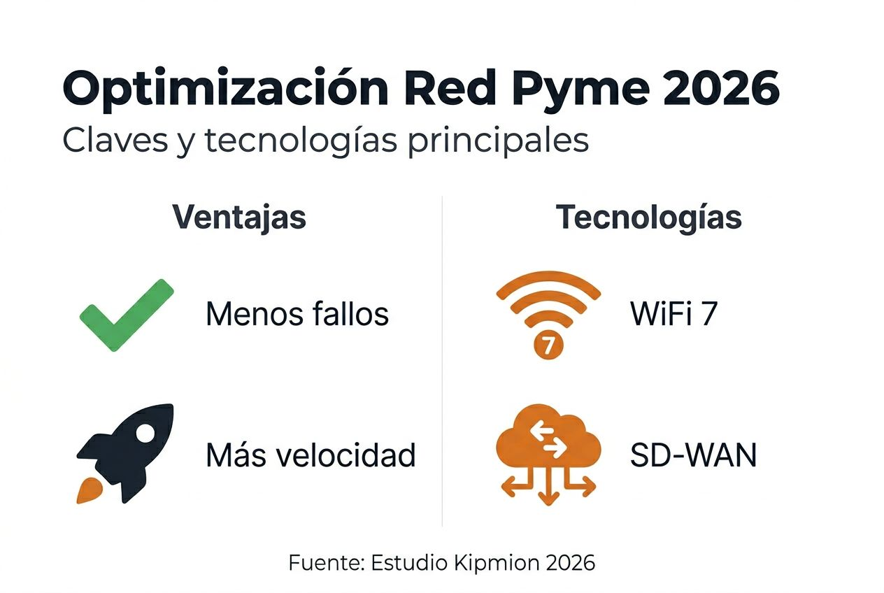 Infografía: cómo optimizar la red de tu pyme y los beneficios clave que aporta
