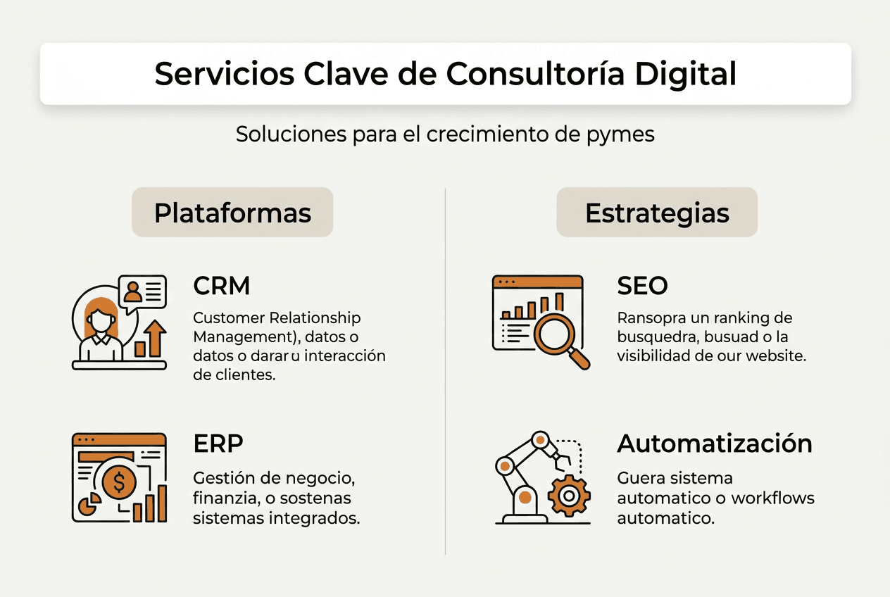 Infografía: los servicios digitales imprescindibles para pymes