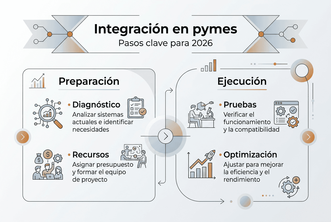 Infografía: pasos esenciales para que tu pyme logre una integración exitosa
