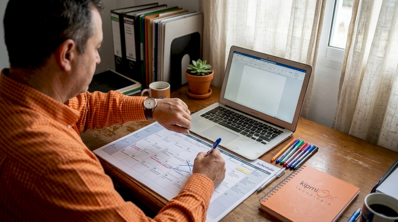Director organizando el calendario para la transformación digital de la empresa