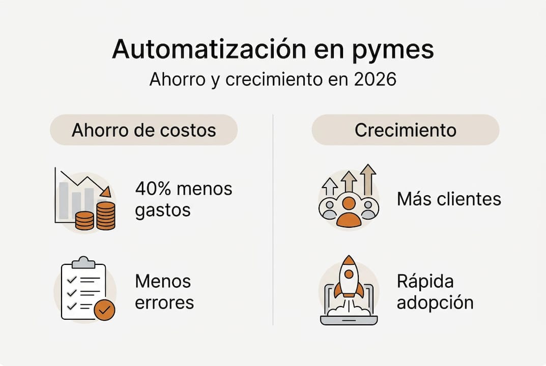 Infografía sobre cómo la automatización impulsa el ahorro y el crecimiento