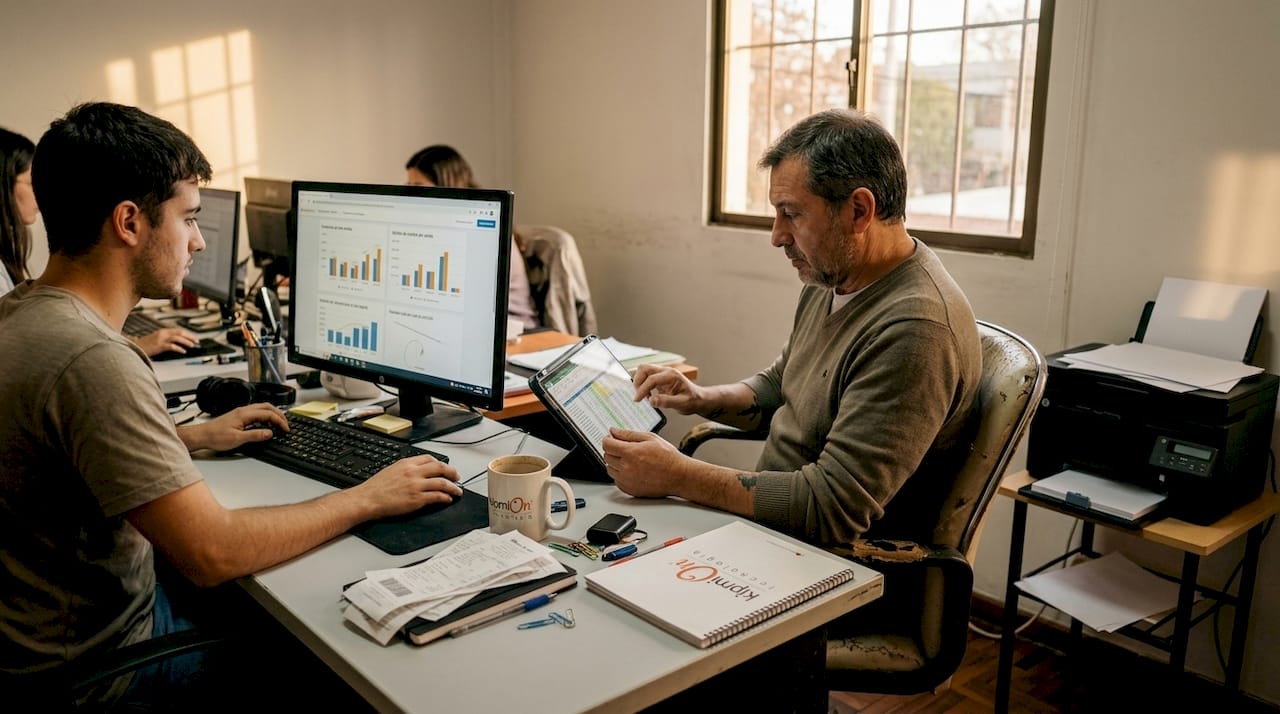 El equipo de una pequeña empresa aprovechando juntos las herramientas de inteligencia artificial.