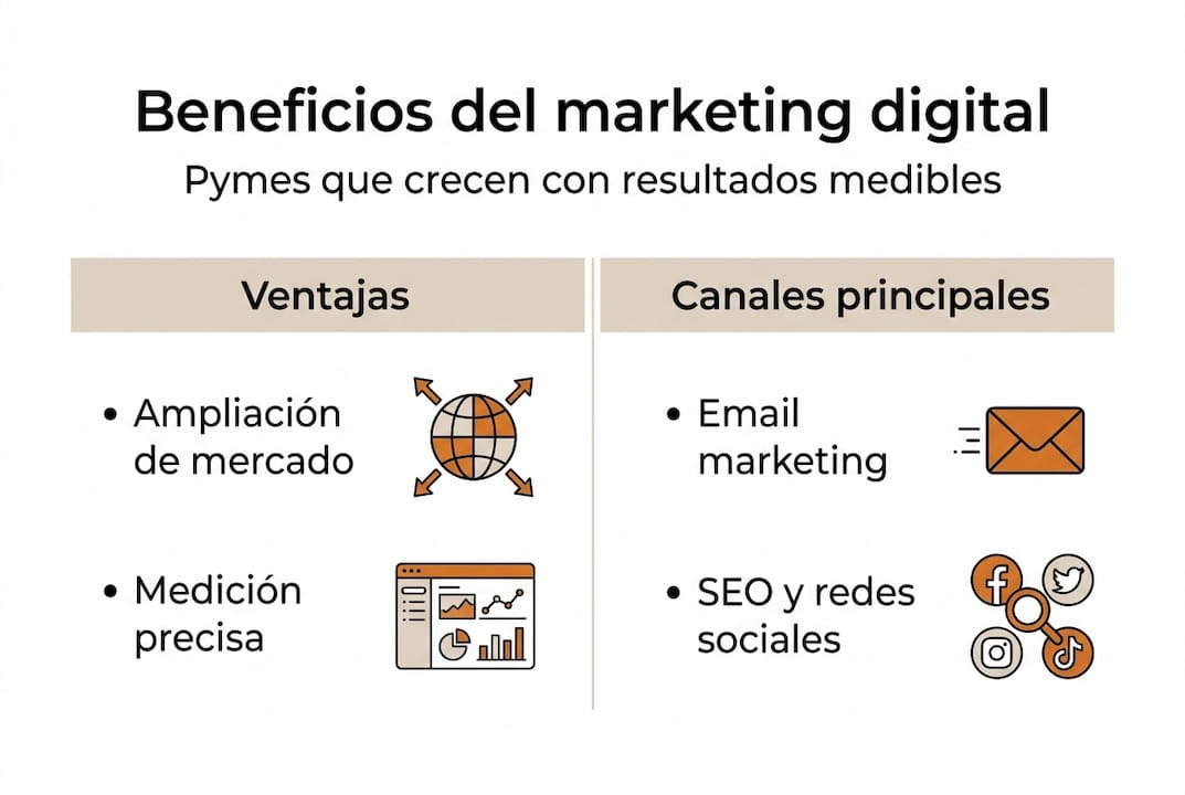 Infografía: ventajas y principales canales del marketing digital