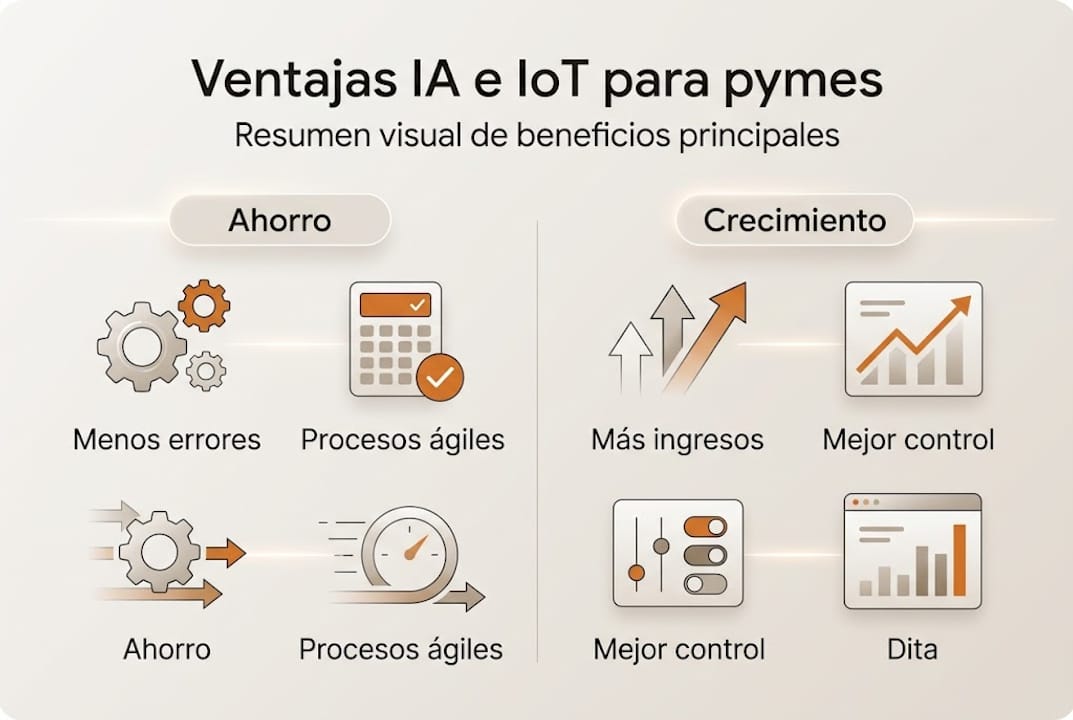 Infografía: Ventajas clave de la inteligencia artificial y el Internet de las cosas para pequeñas y medianas empresas