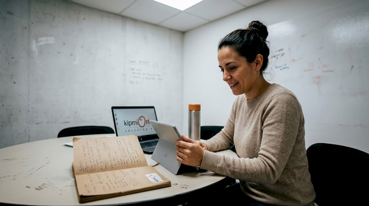 Ventajas de actualizar sistemas informáticos para tu pyme Consultora analizando posibles riesgos de TI desde su tablet