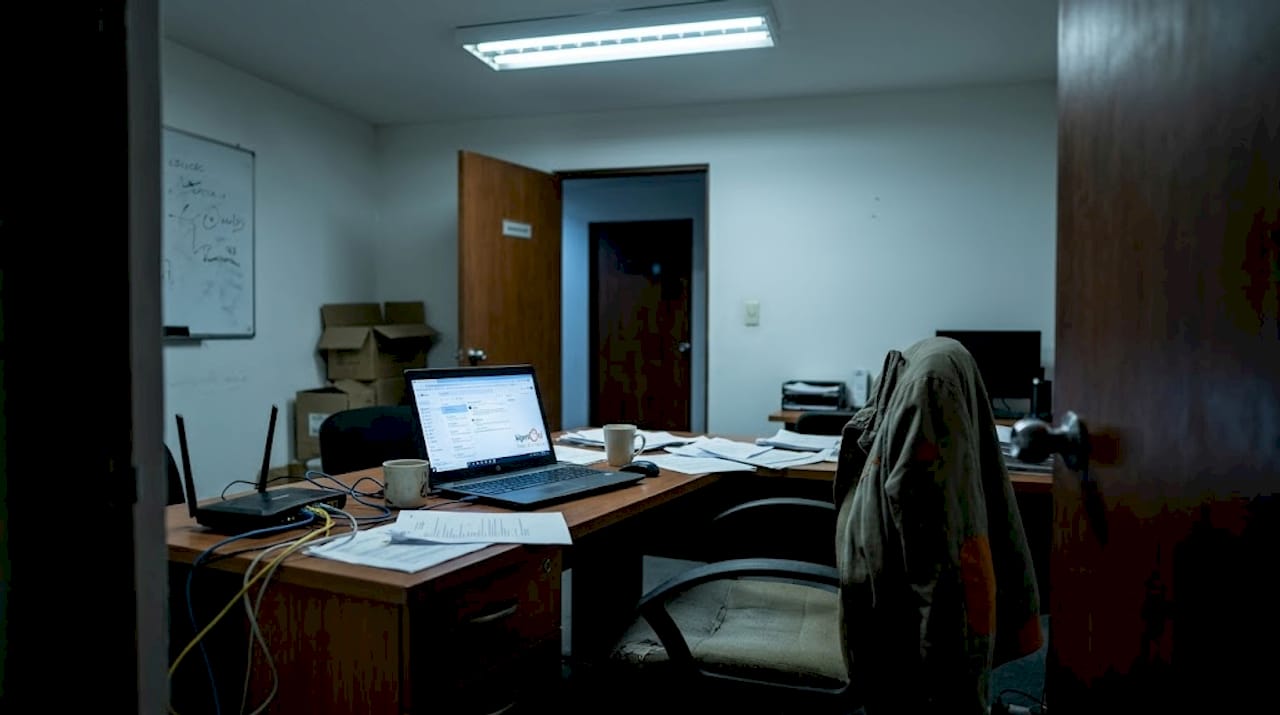 Una oficina pequeña donde se ha dejado de lado la seguridad de la red