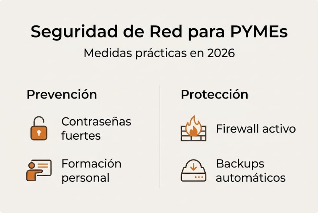 Guía visual con recomendaciones de seguridad en redes para pequeñas y medianas empresas