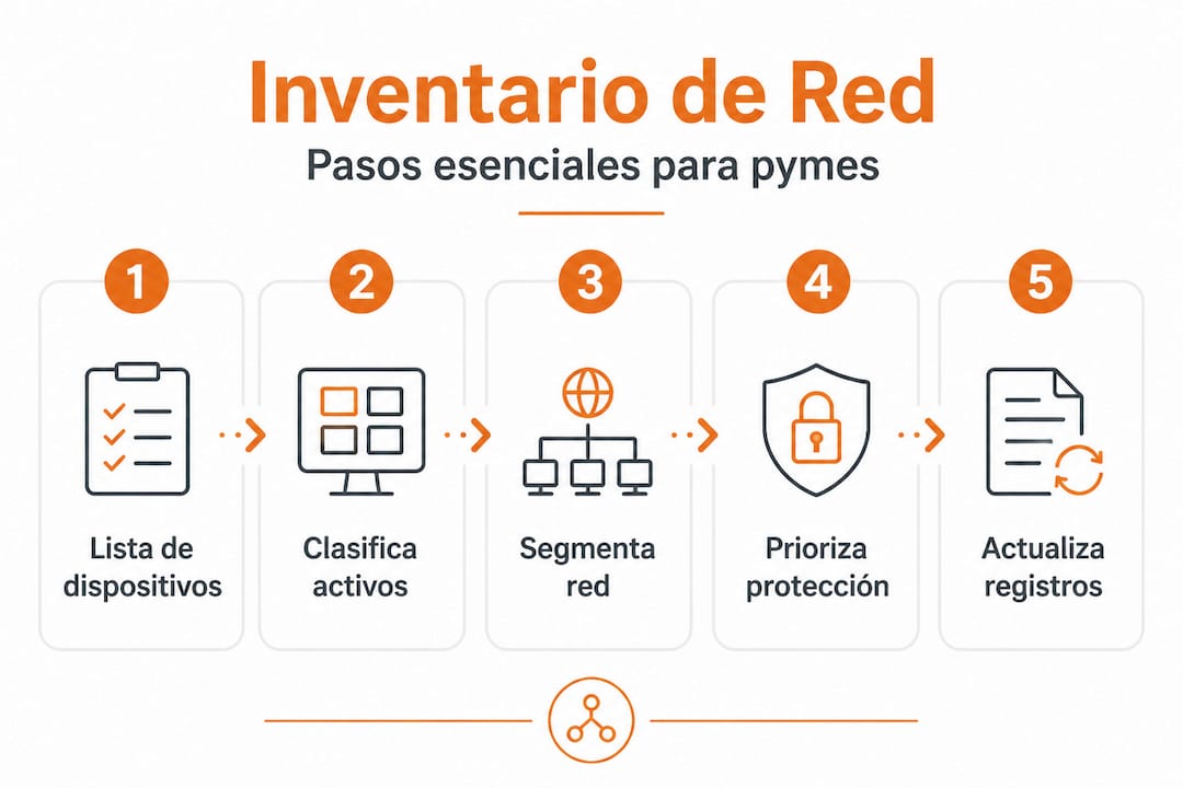 Cómo crear redes seguras para pymes: guía práctica Infografía: Cómo realizar un inventario de tu red de forma segura